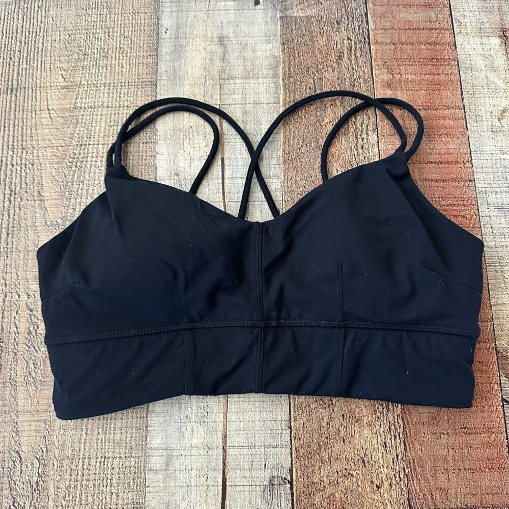Black Cute Strappy Sports Bra L